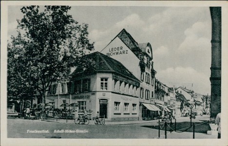Alte Ansichtskarte Frankenthal, Adolf-Hitler-Straße mit Pfälzer Hof