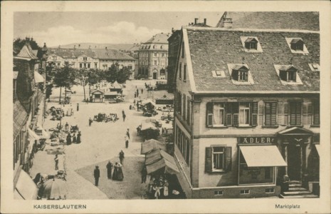 Alte Ansichtskarte Kaiserslautern, Marktplatz