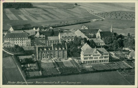 Alte Ansichtskarte Kloster Heiligenbronn Kreis Oberndorf a. N. vom Flugzeug aus, 