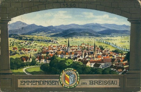 Alte Ansichtskarte Emmendingen im Breisgau, Gesamtansicht