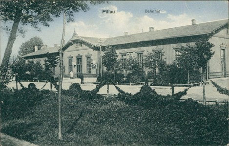 Alte Ansichtskarte Pillau / Baltijsk, Bahnhof