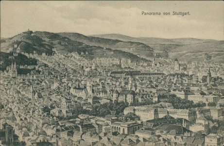 Alte Ansichtskarte Stuttgart, Panorama