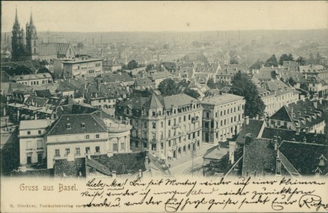Alte Ansichtskarte Basel, Teilansicht