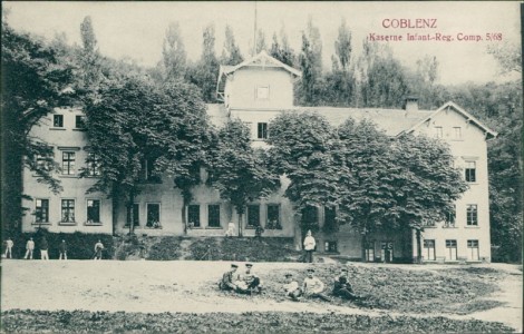 Alte Ansichtskarte Koblenz, Kaserne Infant.-Reg. Comp. 5/68