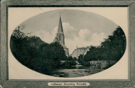 Alte Ansichtskarte Stromberg, Teilansicht mit Kirche