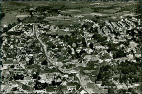 Alte Ansichtskarte Sinsheim, Luftbild