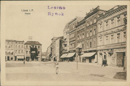 Alte Ansichtskarte Lissa / Leszno, Markt