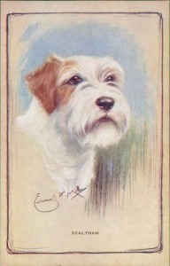 Alte Ansichtskarte Sealyham Terrier, sign. Ernest H. Mills