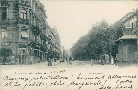 Alte Ansichtskarte Wiesbaden, Wilhelmstraße