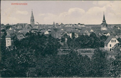 Alte Ansichtskarte Stuttgart-Zuffenhausen, Teilansicht