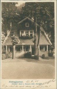 Alte Ansichtskarte Stuttgart, Bauausstellung 1908, Einfamilienhaus. Erbauer: Stahl u. Bossert, Arch., Stuttgart