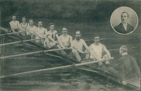 Alte Ansichtskarte Rudern / rowing / aviron, Les Vainqueurs de Henley. Royal Club Nautique & Royal Sport Nautique de Gand