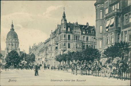 Alte Ansichtskarte Mainz, Kaiserstraße nächst dem Kaisertor