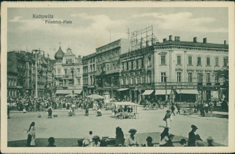 Alte Ansichtskarte Kattowitz / Katowice, Friedrich-Platz (aus Leporello)