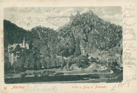 Alte Ansichtskarte Altenahr, Ahrtal, Villa u. Burg b. Altenahr