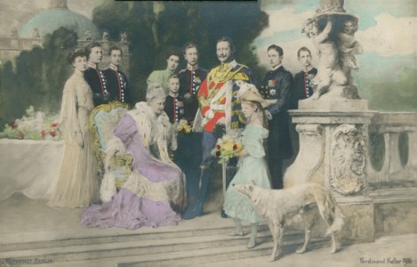 Alte Ansichtskarte Wilhelm II mit Familie, 