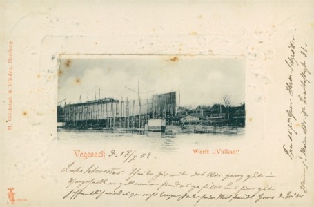 Alte Ansichtskarte Bremen-Vegesack, Werft "Vulkan"