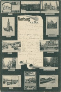 Alte Ansichtskarte Hamburg-Harburg, Mehrbildkarte mit Lüneburger-Str.