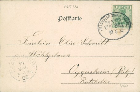 Adressseite der Ansichtskarte Baden-Baden, Die römischen Badruinen unter dem Roemerplatz