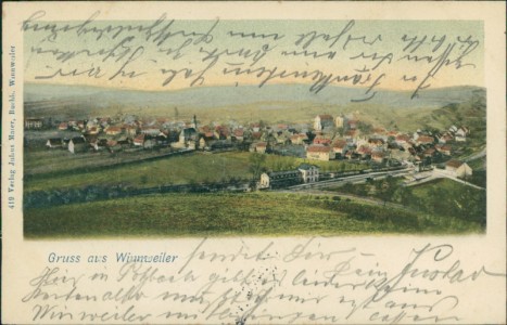 Alte Ansichtskarte Gruss aus Winnweiler, Gesamtansicht