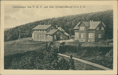 Alte Ansichtskarte Clubhäuser des V. H. C. auf dem Hoherodskopf, 767 m. ü. M.