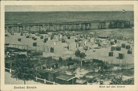 Alte Ansichtskarte Seebad Bansin, Blick auf den Strand