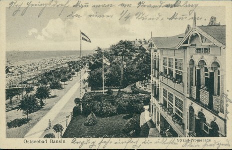 Alte Ansichtskarte Ostseebad Bansin, Strand-Promenade