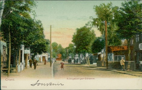 Alte Ansichtskarte Cranz, Königsberger-Strasse