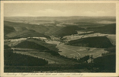 Alte Ansichtskarte Auersberg (Erzgeb.), Blick nach Sosa und Schneeberg