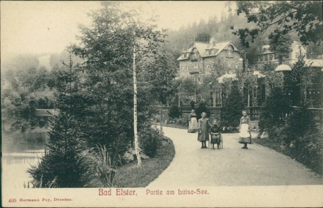Alte Ansichtskarte Bad Elster, Partie am Luisa-See