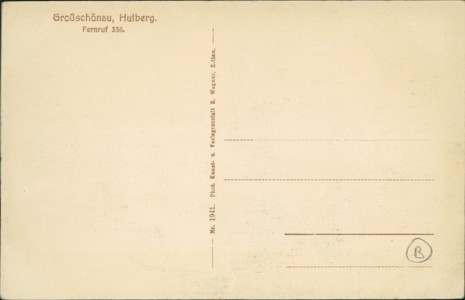 Adressseite der Ansichtskarte Großschönau, Hutberg