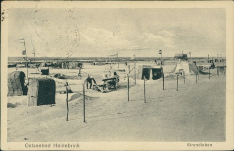 Alte Ansichtskarte Ostseebad Heidebrink, Strandleben