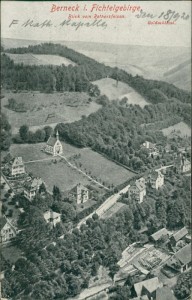 Alte Ansichtskarte Berneck i. Fichtelgebirge, Blick vom Rothersfelsen. Goldmühltal