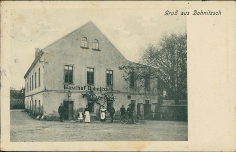 Alte Ansichtskarte Gruß aus Bohnitzsch, Gasthof Bohnitzsch