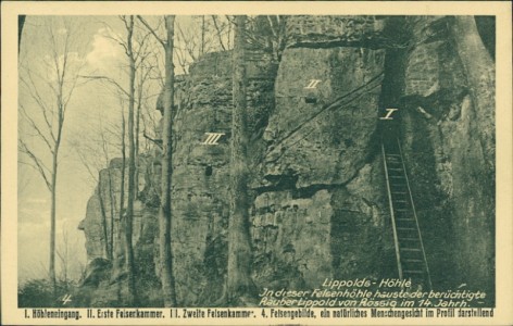Alte Ansichtskarte Lippolds-Höhle, 