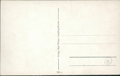 Adressseite der Ansichtskarte Gruß aus Lorenzdorf, Gasthof von Rob. Hermann, Dorfstr.