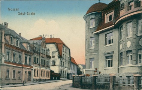 Alte Ansichtskarte Nossen, Schul-Straße