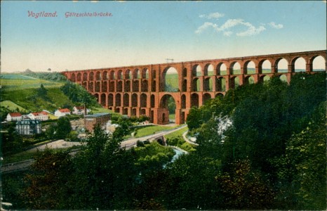 Alte Ansichtskarte Vogtland. Göltzschtalbrücke, 