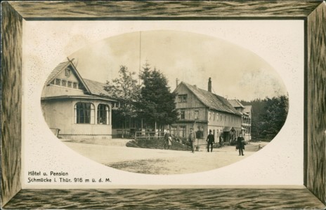 Alte Ansichtskarte Hotel u. Pension Schmücke i. Thür. 916 m ü. d. M., 