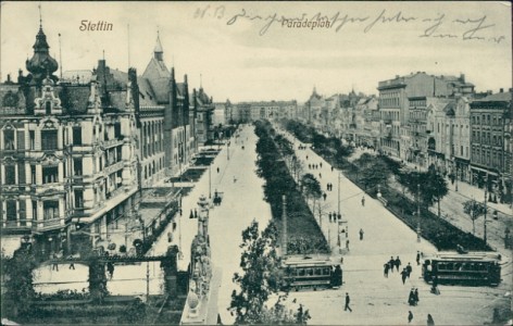 Alte Ansichtskarte Stettin, Paradeplatz