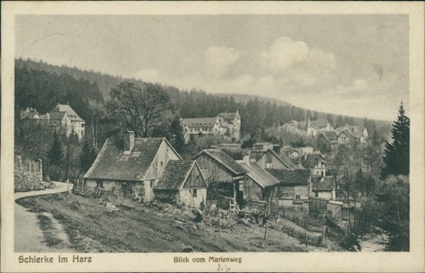 Alte Ansichtskarte Schierke im Harz, Blick vom Marienweg