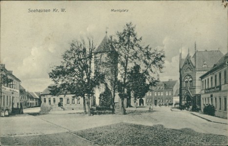 Alte Ansichtskarte Seehausen Kr. W., Marktplatz