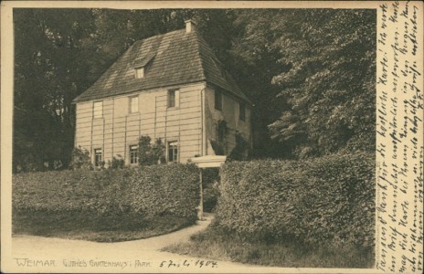 Alte Ansichtskarte Weimar, Goethe's Gartenhaus im Park