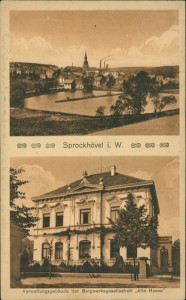 Alte Ansichtskarte Sprockhövel i. W., Verwaltungsgebäude der Bergwerksgesellschaft "Alte Haase"
