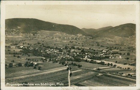 Alte Ansichtskarte Böchingen, Flugzeugaufnahme