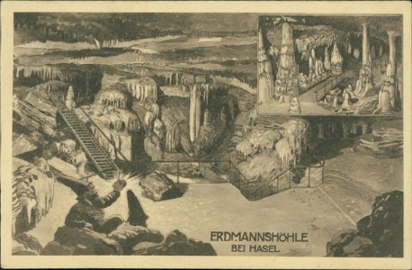 Alte Ansichtskarte Ermannshöhle bei Hasel, 