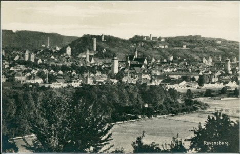 Alte Ansichtskarte Ravensburg, Gesamtansicht