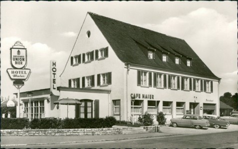 Alte Ansichtskarte Fischbach am Bodensee, Hotel-Café Maier