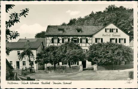 Alte Ansichtskarte Veilbronn - Fränk. Schweiz, Gasthof-Pension Sponsel