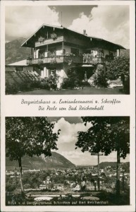 Alte Ansichtskarte Bad Reichenhall, Bergwirtshaus u. Enzianbrennerei z. Schroffen